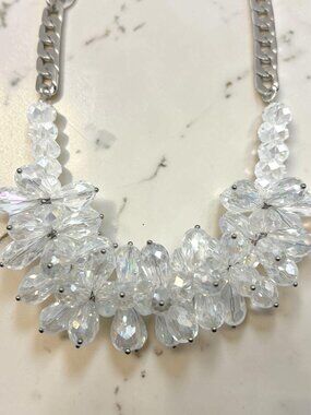 Save The Queen Silver-Tone Crystal Statement Necklace